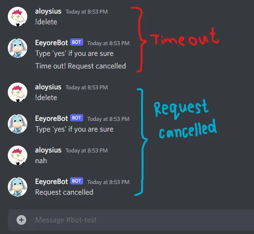 Time out request cancelled